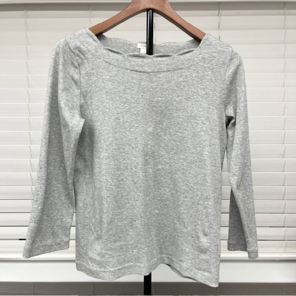J.Crew Boatneck Scalloped Tshirt - Women's Size S